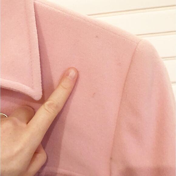 Louben Pink Wool Full Zip Collared Coat - Picture 6 of 8